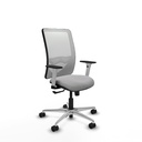 Zulema sincro malla blanca bali gris claro brazos blancos base aluminio  ruedas 65mm nailon