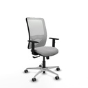 Zulema sincro malla blanca bali gris claro brazos 1D base aluminio  ruedas 65mm engomadas