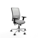 Zulema sincro malla blanca bali gris claro brazos 2D base blanca  ruedas 65mm engomadas