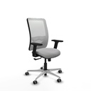Zulema sincro malla blanca bali gris claro brazos 2D base aluminio  ruedas 65mm engomadas