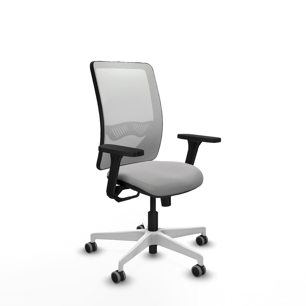 Zulema sincro malla blanca bali gris claro brazos 3D base blanca  ruedas 65mm engomadas