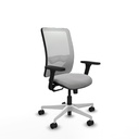 Zulema sincro malla blanca bali gris claro brazos 3D base blanca  ruedas 65mm nailon