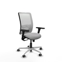 Zulema sincro malla blanca bali gris claro brazos 3D base aluminio  ruedas 65mm engomadas