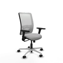 Zulema sincro malla blanca bali gris claro brazos 3D base aluminio  ruedas 65mm nailon