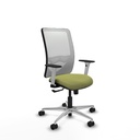 Zulema sincro malla blanca bali verde oliva brazos blancos base aluminio  ruedas 65mm nailon