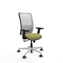 Zulema sincro malla blanca bali verde oliva brazos 2D base blanca  ruedas 65mm engomadas
