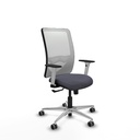 Zulema sincro malla blanca bali gris oscuro brazos blancos base aluminio  ruedas 65mm engomadas
