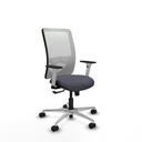 Zulema sincro malla blanca bali gris oscuro brazos blancos base aluminio  ruedas 65mm nailon