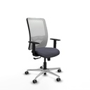 Zulema sincro malla blanca bali gris oscuro brazos 1D base aluminio  ruedas 65mm engomadas