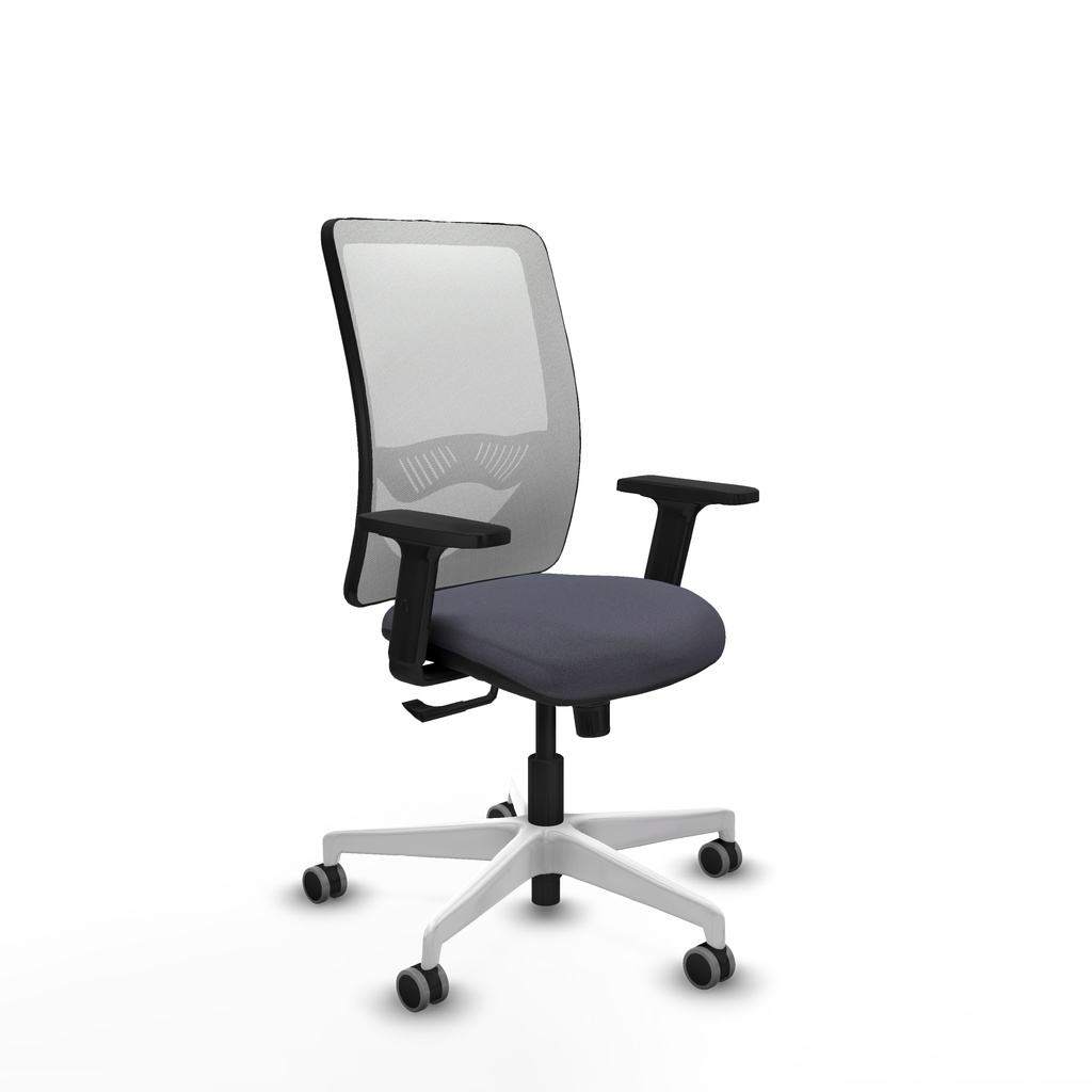Zulema sincro malla blanca bali gris oscuro brazos 2D base blanca  ruedas 65mm engomadas