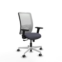 Zulema sincro malla blanca bali gris oscuro brazos 2D base blanca  ruedas 65mm engomadas