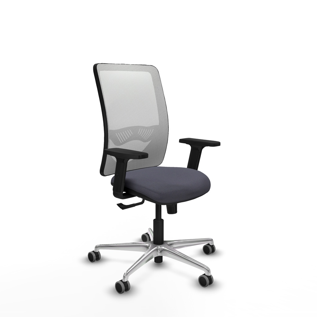 [390S2M2B600B2D086G0] Zulema sincro malla blanca bali gris oscuro brazos 2D base aluminio  ruedas 65mm engomadas