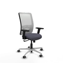 Zulema sincro malla blanca bali gris oscuro brazos 2D base aluminio  ruedas 65mm engomadas
