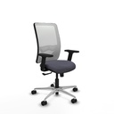 Zulema sincro malla blanca bali gris oscuro brazos 2D base aluminio  ruedas 65mm nailon