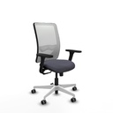 Zulema sincro malla blanca bali gris oscuro brazos 3D base blanca  ruedas 65mm engomadas