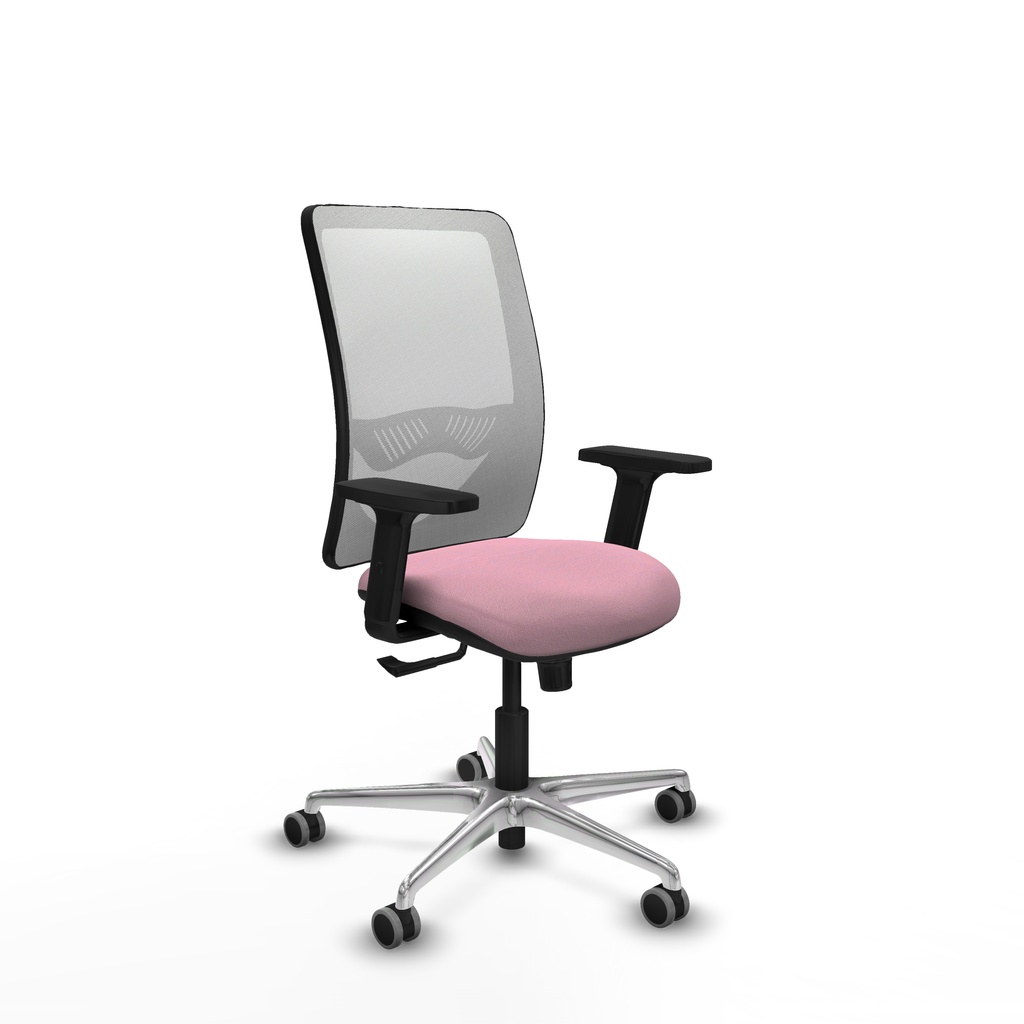 Zulema sincro malla blanca bali rosa brazos 2D base aluminio  ruedas 65mm engomadas