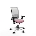 Zulema sincro malla blanca bali rosa brazos 2D base aluminio  ruedas 65mm nailon