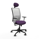 Zulema sincro malla blanca bali morado brazos blancos base nailon cabecero fijo ruedas 65mm engomadas