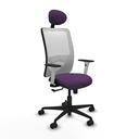 Zulema sincro malla blanca bali morado brazos blancos base nailon cabecero fijo ruedas 65mm nailon