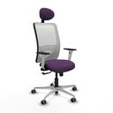 Zulema sincro malla blanca bali morado brazos blancos base aluminio cabecero fijo ruedas 65mm engomadas