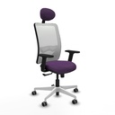 Zulema sincro malla blanca bali morado brazos 2D base blanca cabecero fijo ruedas 65mm engomadas