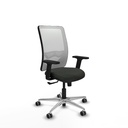 Zulema sincro malla blanca bali negro brazos 2D base aluminio  ruedas 65mm engomadas