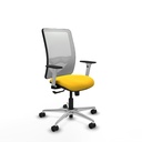 Zulema sincro malla blanca similpiel amarillo brazos blancos base aluminio  ruedas 65mm nailon