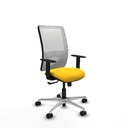 Zulema sincro malla blanca similpiel amarillo brazos 1D base aluminio  ruedas 65mm nailon