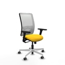 Zulema sincro malla blanca similpiel amarillo brazos 3D base blanca  ruedas 65mm engomadas