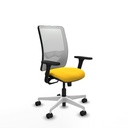 Zulema sincro malla blanca similpiel amarillo brazos 3D base blanca  ruedas 65mm nailon