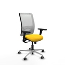 Zulema sincro malla blanca similpiel amarillo brazos 3D base aluminio  ruedas 65mm engomadas