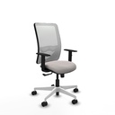 Zulema sincro malla blanca similpiel blanco brazos 1D base blanca  ruedas 65mm nailon