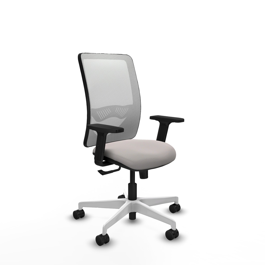 Zulema sincro malla blanca similpiel blanco brazos 2D base blanca  ruedas 65mm nailon