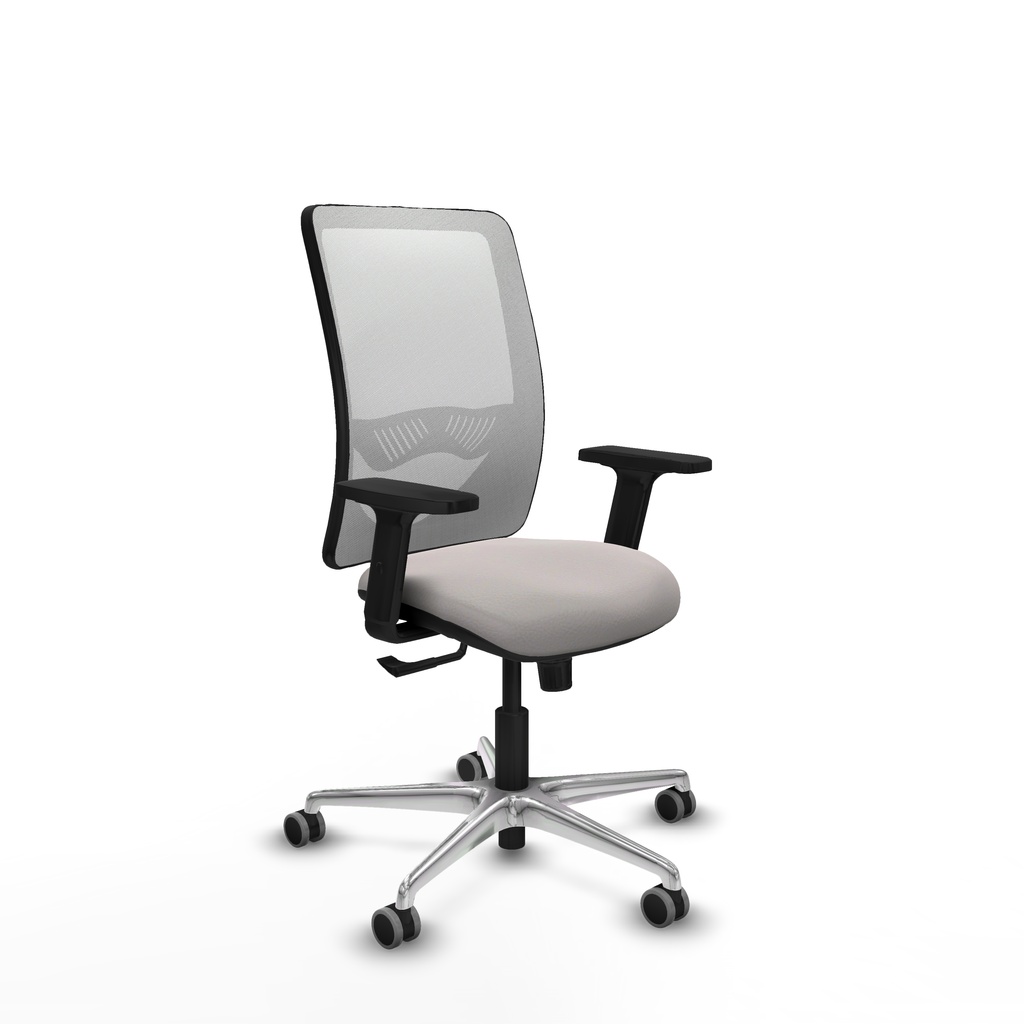 Zulema sincro malla blanca similpiel blanco brazos 2D base aluminio  ruedas 65mm engomadas