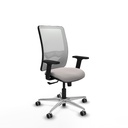 Zulema sincro malla blanca similpiel blanco brazos 2D base aluminio  ruedas 65mm engomadas