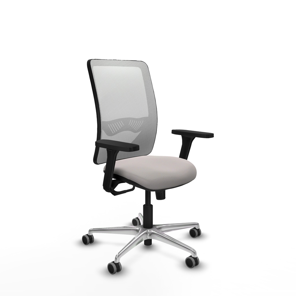 Zulema sincro malla blanca similpiel blanco brazos 3D base aluminio  ruedas 65mm engomadas