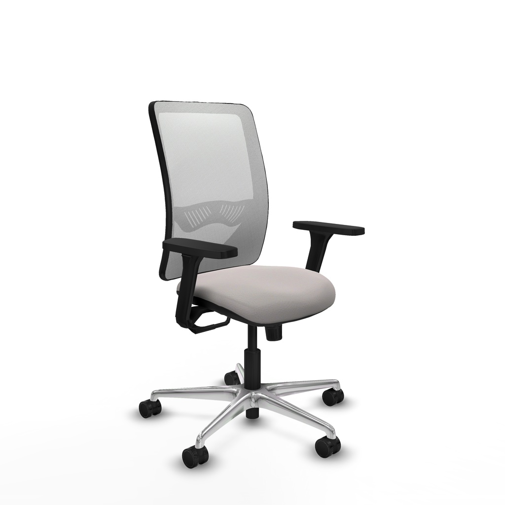 Zulema sincro malla blanca similpiel blanco brazos 3D base aluminio  ruedas 65mm nailon