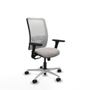 Zulema sincro malla blanca similpiel blanco brazos 3D base aluminio  ruedas 65mm nailon