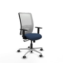 Zulema sincro malla blanca similpiel azul marino brazos 1D base aluminio  ruedas 65mm engomadas