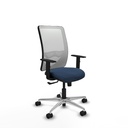 Zulema sincro malla blanca similpiel azul marino brazos 1D base aluminio  ruedas 65mm nailon