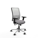Zulema sincro malla blanca similpiel gris brazos 2D base aluminio  ruedas 65mm engomadas
