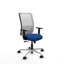 Zulema sincro malla blanca similpiel azul brazos 1D base aluminio  ruedas 65mm nailon