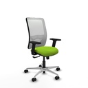 Zulema sincro malla blanca similpiel pistacho brazos 2D base aluminio  ruedas 65mm nailon