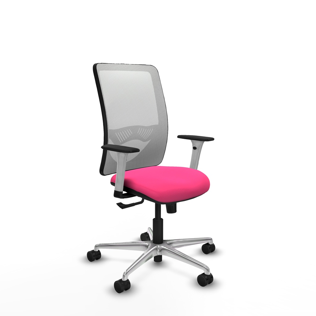 Zulema sincro malla blanca similpiel rosa brazos blancos base aluminio  ruedas 65mm nailon