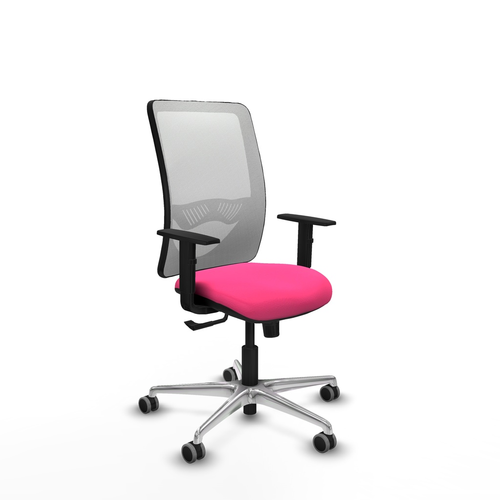 Zulema sincro malla blanca similpiel rosa brazos 1D base aluminio  ruedas 65mm engomadas