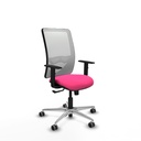 Zulema sincro malla blanca similpiel rosa brazos 1D base aluminio  ruedas 65mm engomadas