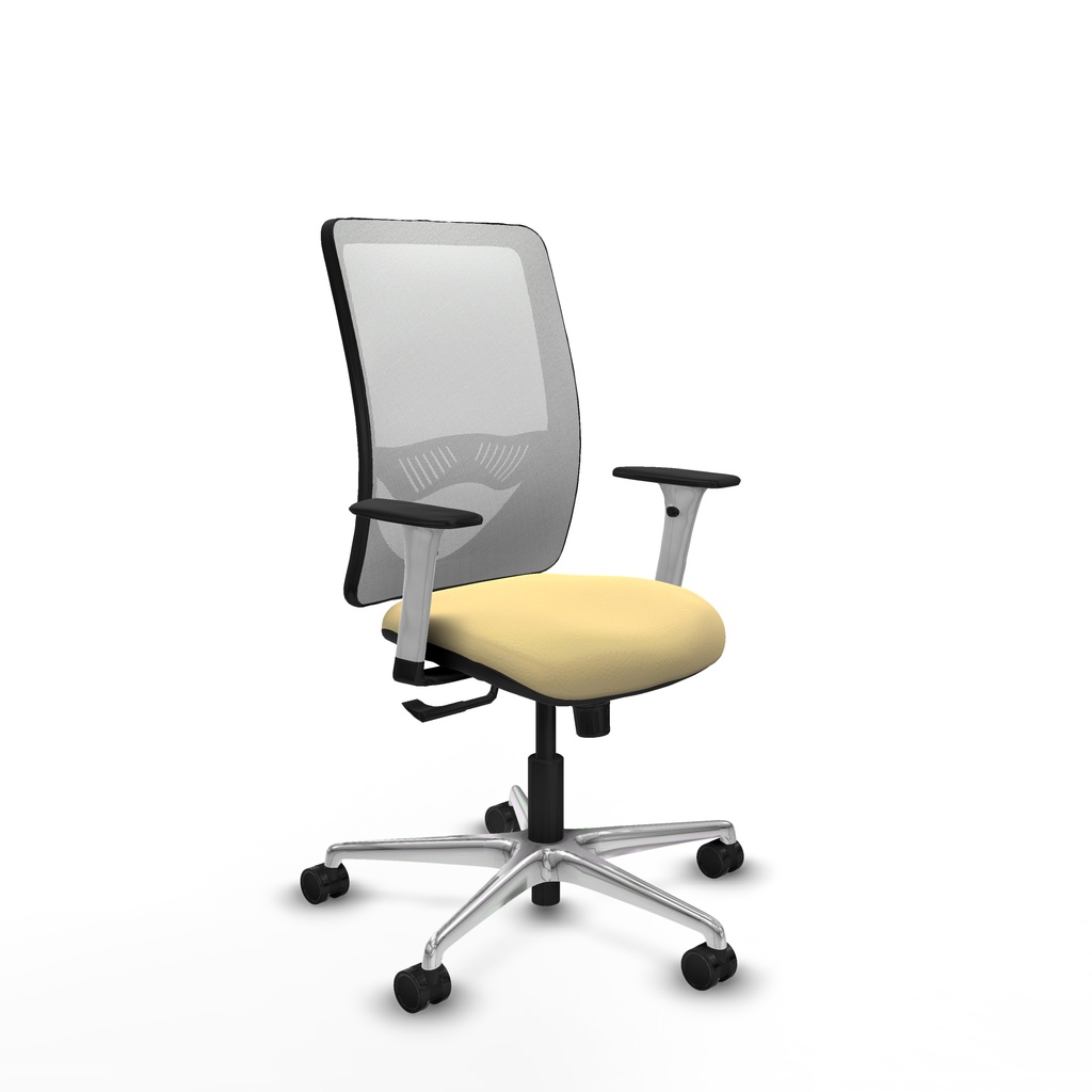 Zulema sincro malla blanca similpiel crema brazos blancos base aluminio  ruedas 65mm nailon