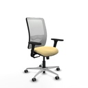 Zulema sincro malla blanca similpiel crema brazos 3D base aluminio  ruedas 65mm engomadas