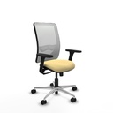Zulema sincro malla blanca similpiel crema brazos 3D base aluminio  ruedas 65mm nailon