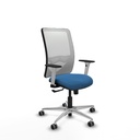 Zulema sincro malla blanca similpiel azul claro brazos blancos base aluminio  ruedas 65mm engomadas
